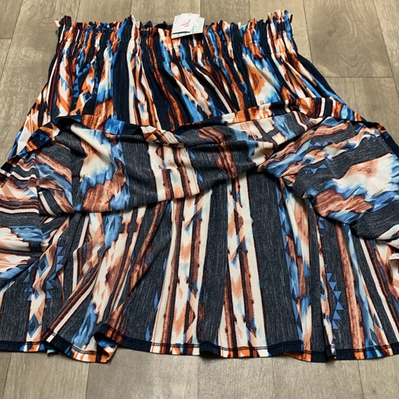 Womens NWT Lularoe Color Block Boho Artsy Flowy Pull On A-Line Skirt - Picture 6 of 7